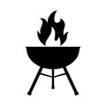 Silhouette grill icon - for stock